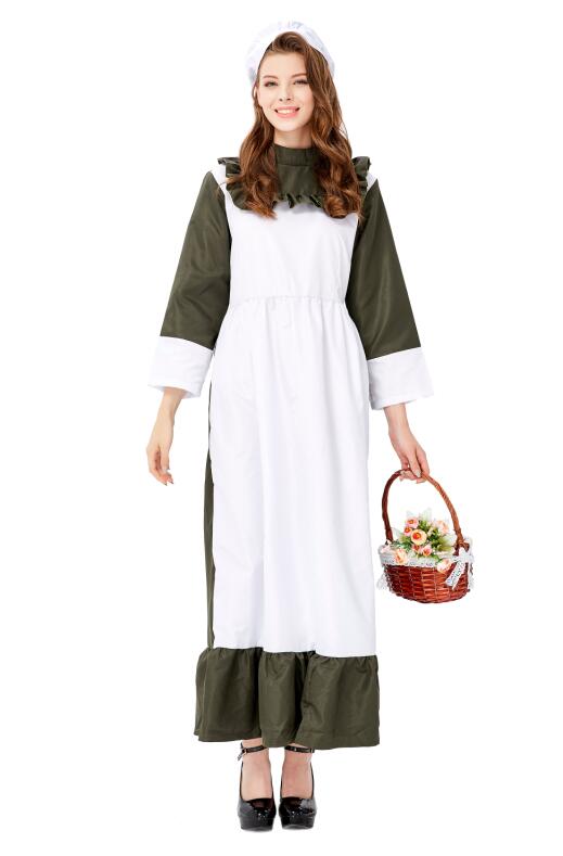 F1935 Traditional Housemaid Long Dress Adult Cosplay Party Costume